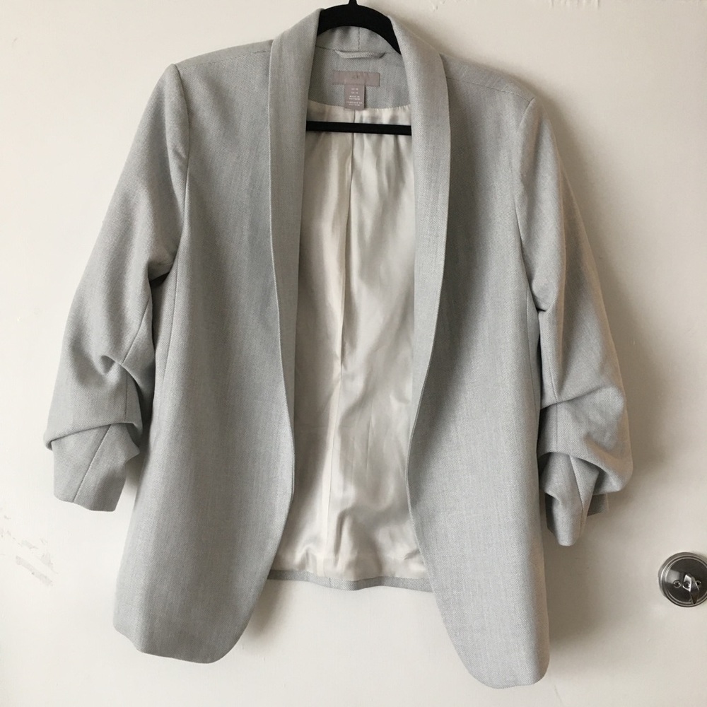 H&M Ruched Sleeve Blazer